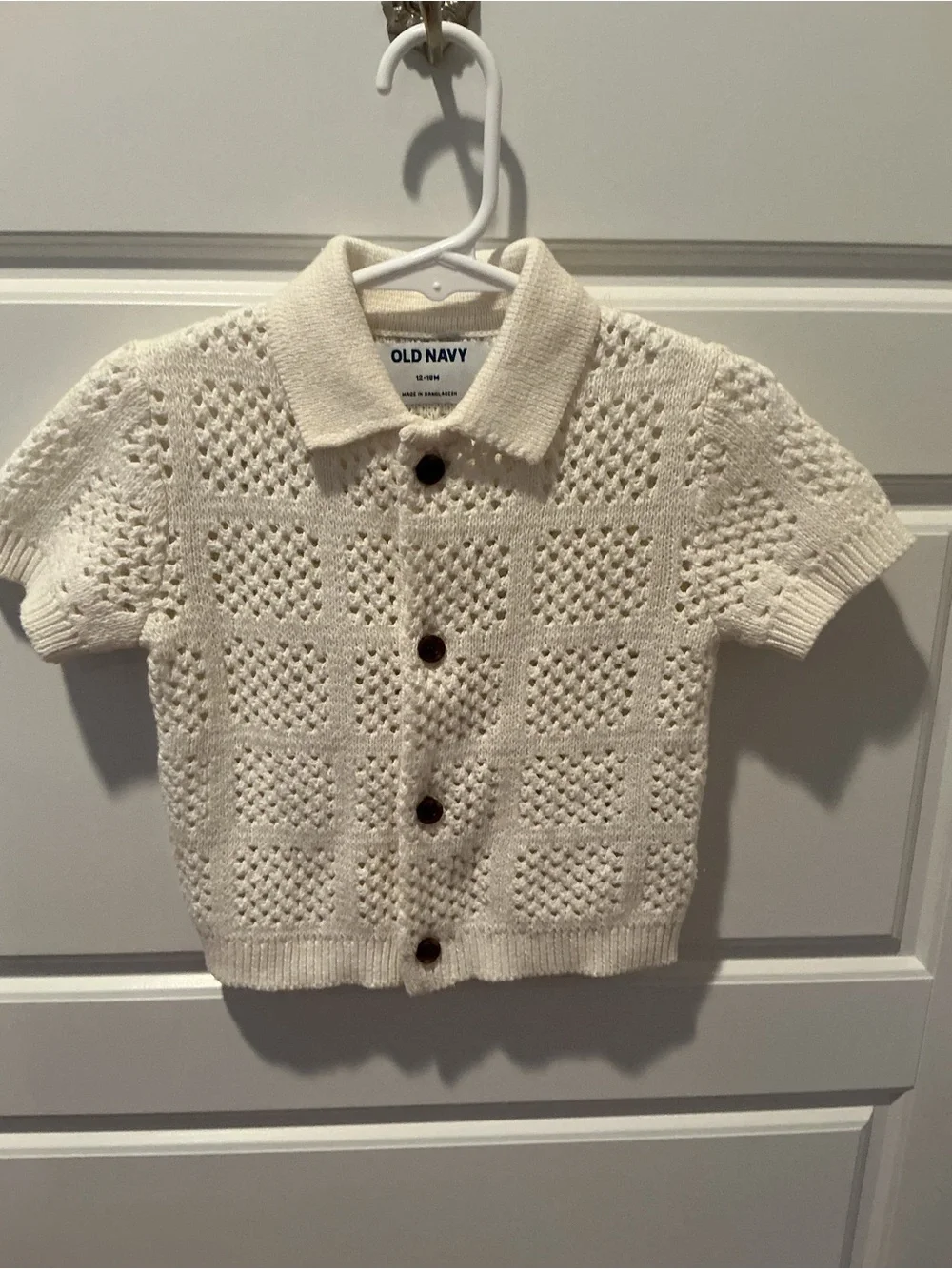 Old Navy Short Sleeve Open Weave Cardigan Size 12-18M